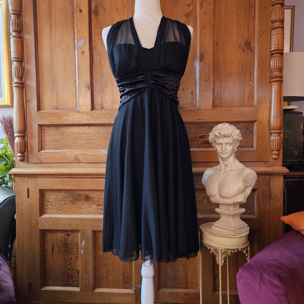 XOXO Gorgeous Black Halter Dress With Flare Skirt Dress & Flattering Bodice